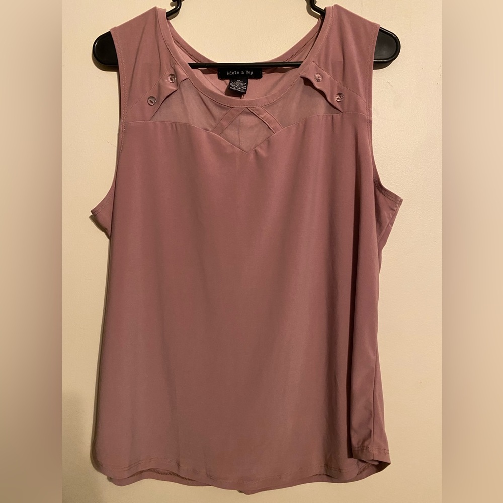 Pink tank with embellishments - XL